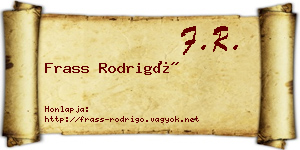 Frass Rodrigó névjegykártya